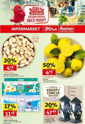 Leták Auchan Poľsko - Hipermarket Auchan Poľsko od 15.10. do 21.10. - strana 1