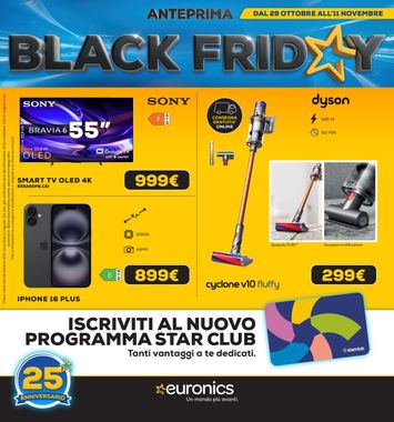 Volantino Euronics - Euronics - Black Friday Anteprima valido dal 29/10 al 11/11 - pagina 1