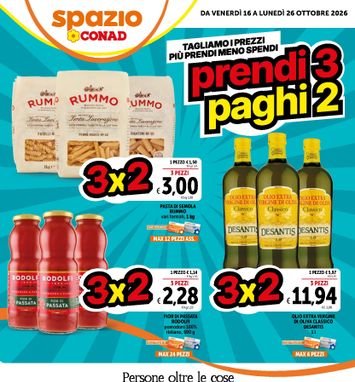 Volantino Spazio Conad - Spazio Conad - Prendi 3, paghi 2 valido dal 16/10 al 26/10 - pagina 1