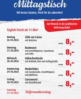 Markant Freu Dich Drauf - Mittagstisch-Prospekt gültig ab Montag 26.10.2026