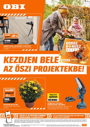 Akciós újság OBI - OBI érvényes 09.29.-tól 11.02.-ig - 1 oldal
