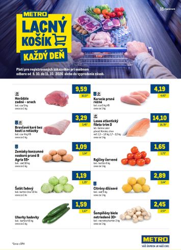 Leták METRO - Metro - Lacný košík od 05.10. do 11.10. - strana 1