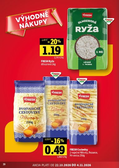 Leták FRESH - Fresh - Stredné a západné Slovensko od 22.10. do 04.11. - strana 20