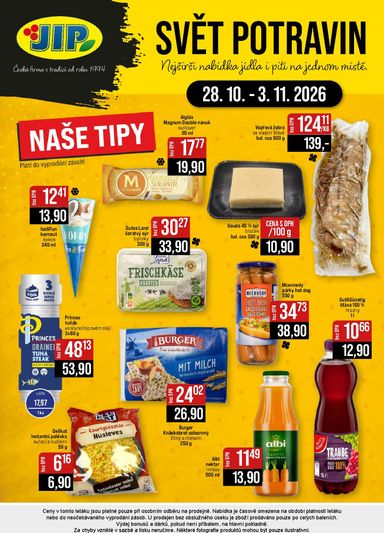 Leták JIP - JIP - Svět potravin - Brno, Ostrava - Hrabová, Praha - Bořanovice, Jilemnice, Karlovy Vary, Olomouc, Pardubice, Zlín, Polička od 28.10. do 03.11. - strana 20