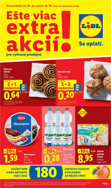 Leták Lidl - Lidl - Ešte viac extra akcií od 12.10. do 18.10. - strana 1