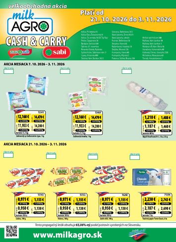 Leták Milk Agro - Milk Agro - Cash & Carry od 21.10. do 03.11. - strana 1