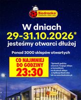 Biedronka - Otwarci dłużej platný od čtvrtka 29.10.2026
