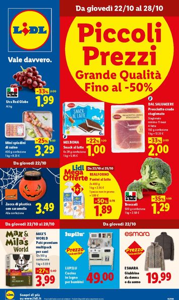 Volantino Lidl - Lidl valido dal 22/10 al 28/10 - pagina 1