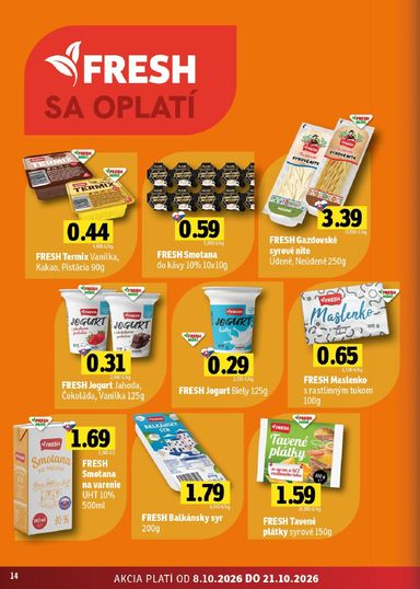 Leták FRESH - Fresh - Stredné a západné Slovensko od 08.10. do 21.10. - strana 14
