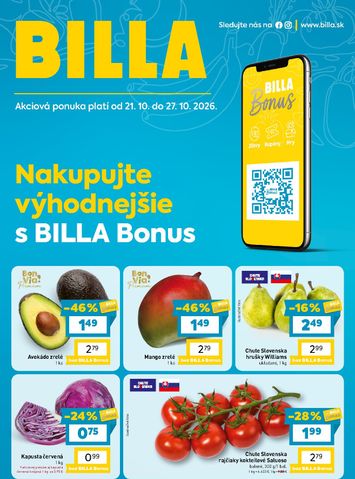 Leták Billa - Billa - Bonus leták od 21.10. do 27.10. - strana 1