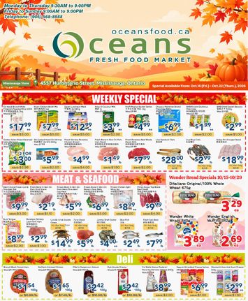 Flyer Oceans Fresh Food Market - Oceans - 4557 Hurontario Street, Mississauga valid since 10-16 until 10-22 - page 1