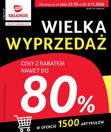 Gazetka Selgros - Selgros cash&carry - Totalna Wyprzedaż od 22.10. do 04.11. - strona 1