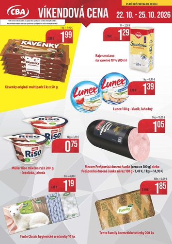 Leták Nitrazdroj - Nitrazdroj - Víkendové ceny CBA od 22.10. do 25.10. - strana 1