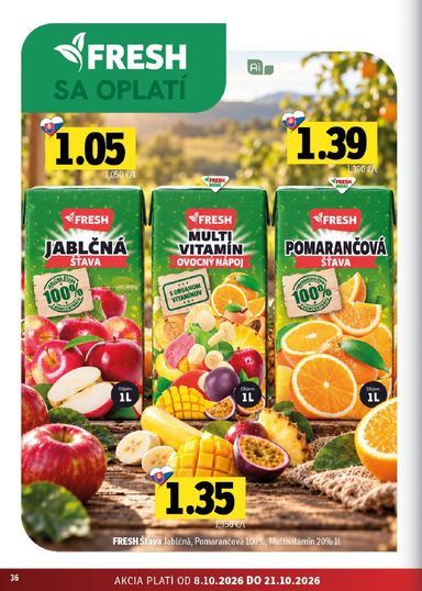 Leták FRESH - Fresh - Stredné a západné Slovensko od 08.10. do 21.10. - strana 36