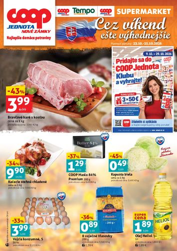 Leták COOP Jednota - COOP Jednota - Nové Zámky od 23.10. do 25.10. - strana 1