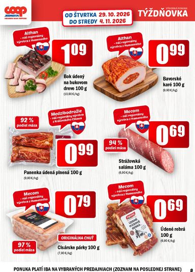 Leták COOP Jednota - COOP Jednota - Vranov nad Topľou od 29.10. do 04.11. - strana 8