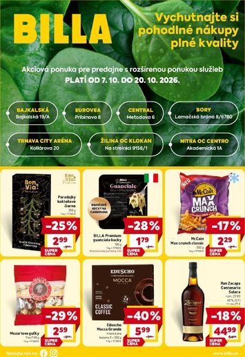 Leták Billa - Billa - Prémiové predajne od 07.10. do 20.10. - strana 1