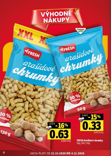 Leták FRESH - Fresh - Stredné a západné Slovensko od 22.10. do 04.11. - strana 22