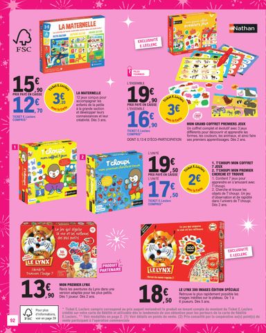 Catalogue E.Leclerc - E.Leclerc - Jouets de Noël valable dès le 20/10 au 05/12 - page 92