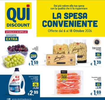 Volantino Qui discount - Qui discount valido dal 06/10 al 18/10 - pagina 1