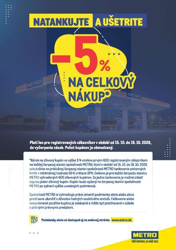 Leták METRO - Metro - Natankujte a ušetrite od 15.10. do 18.10. - strana 1