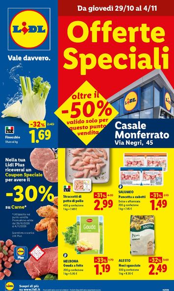 Volantino Lidl - Lidl - Casale Monferrato valido dal 29/10 al 04/11 - pagina 1