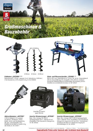 Prospekt toom - Toom - Maschinen gültig ab 13.04. bis 31.12. - seite 32