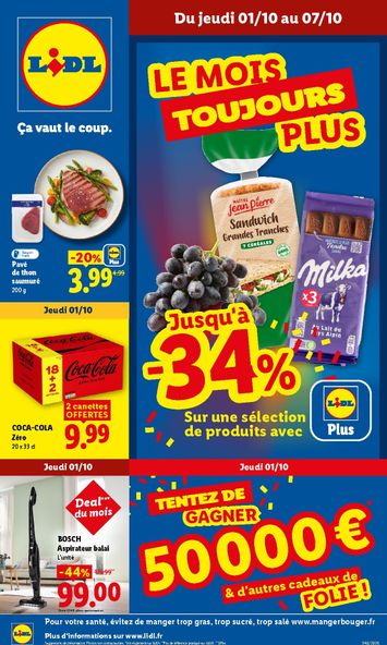 Catalogue Lidl - Lidl valable dès le 01/10 au 07/10 - page 1