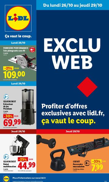 Catalogue Lidl - Lidl - Exclu Web valable dès le 26/10 au 29/10 - page 1