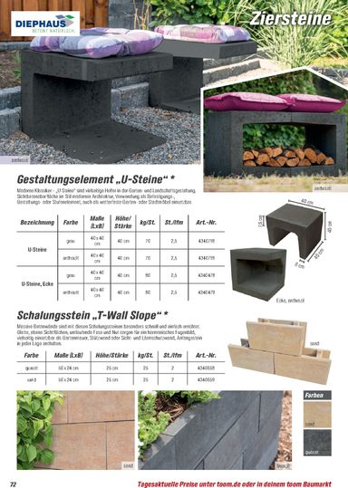 Prospekt toom - Toom - Gartenbaustoffe gültig ab 01.03. bis 31.12. - seite 72