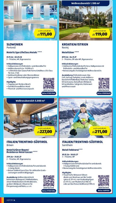 Leták Hofer Rakúsko - Hofer Rakúsko - HOFER REISEN Katalog od 28.10. do 01.12. - strana 4