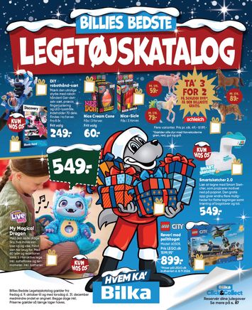 Brochurer Bilka - Bilka - Billies bedste legetøjskatalog gyldig fra 09.10. til 31.12. - side 1