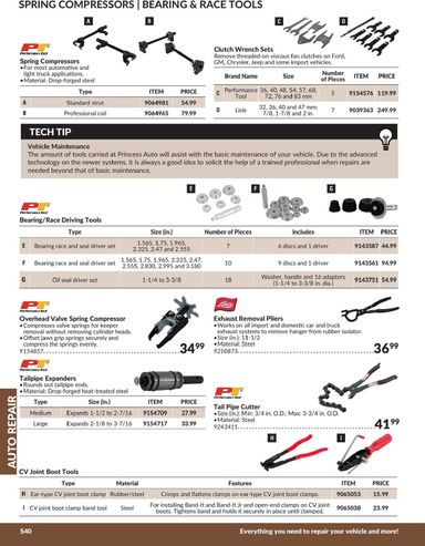 Flyer Princess Auto - Princess Auto - Auto Repair valid since 04-21 until 12-31 - page 76