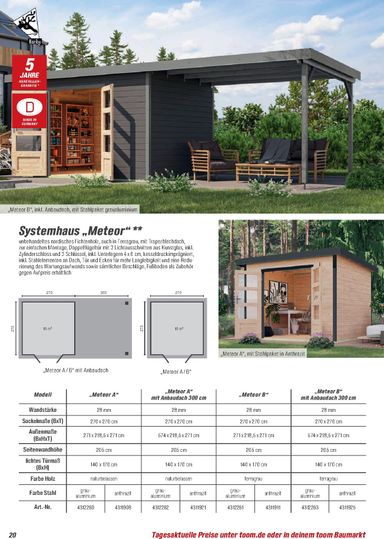 Prospekt toom - Toom - Gartenhäuser & Carports gültig ab 01.03. bis 31.12. - seite 20