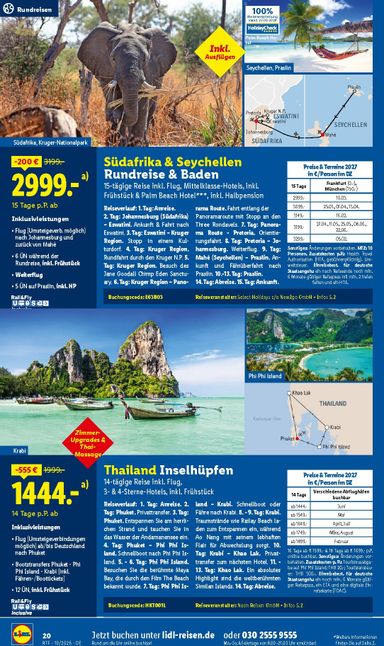 Prospekt Lidl - Lidl - Reise-Highlights gültig ab 14.10. bis 15.11. - seite 20