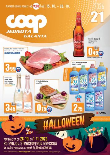Leták COOP Jednota - COOP Jednota - Galanta od 15.10. do 28.10. - strana 1