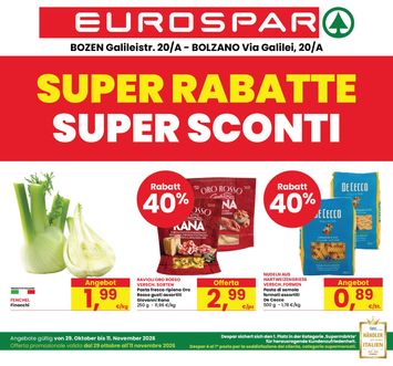 Volantino Eurospar - Eurospar - Bozen, Bolzano valido dal 29/10 al 11/11 - pagina 1