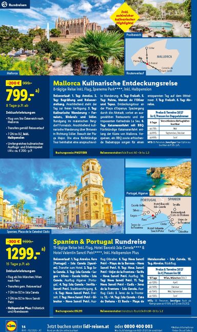 Lidl-Flugblatt - Lidl - Oktober Reise-Highlights gültig ab 30.09. bis 31.10. - seite 14
