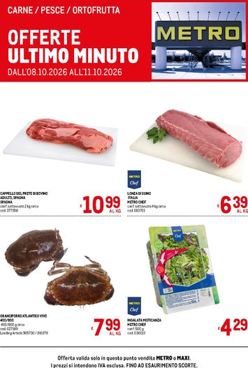 Volantino METRO - Metro - Offerte Ultimo Minuto valido dal 08/10 al 11/10 - pagina 1