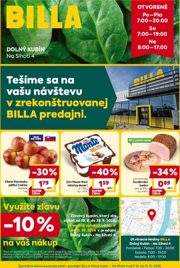 Leták Billa - Billa - Dolný Kubín od 07.10. do 13.10. - strana 1