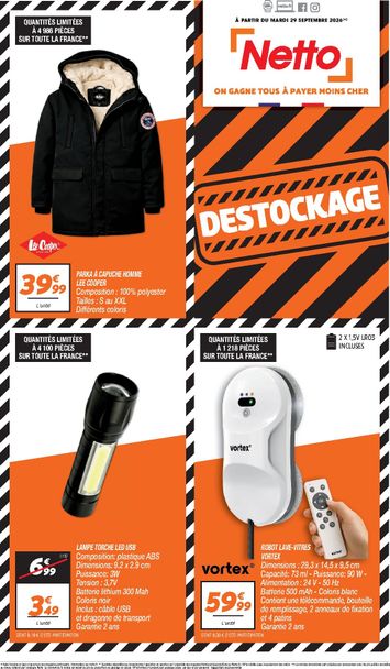 Catalogue Netto - Netto - Destockage Octobre valable dès le 29/09 au 31/10 - page 1