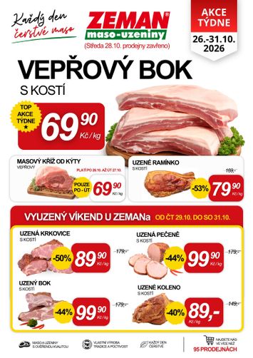 Leták Prodejny Zeman - Prodejny Zeman od 26.10. do 31.10. - strana 1