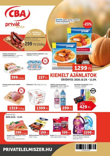 Akciós újság Privát Élelmiszer - Privát Max érvényes 10.29.-tól 11.04.-ig - 1 oldal