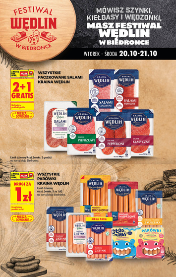 Leták Biedronka Poľsko - Biedronka Poľsko - Festiwal wędlin od 20.10. do 21.10. - strana 1