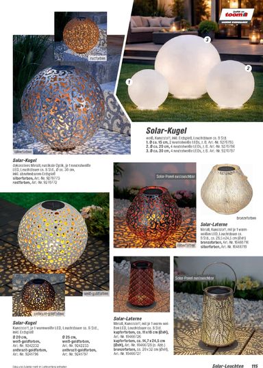 Prospekt toom - Toom - Gartenmöbel & Solar-Leuchten gültig ab 01.03. bis 31.12. - seite 115