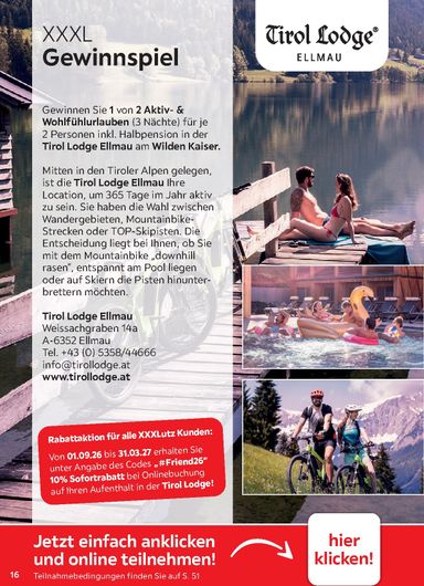 Prospekt XXXLutz - XXXlutz - Freundschaftskartenjournal gültig ab 01.08. bis 31.01. - seite 16
