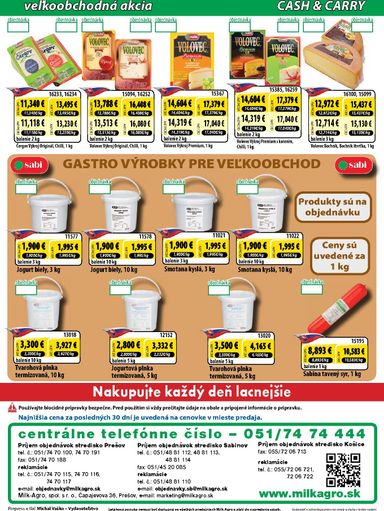 Leták Milk Agro - Milk Agro - Cash & Carry od 21.10. do 03.11. - strana 8