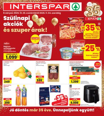 Akciós újság INTERSPAR - INTERSPAR érvényes 10.29.-tól 11.04.-ig - 1 oldal