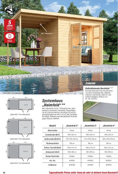 Prospekt toom - Toom - Gartenhäuser & Carports gültig ab 01.03. bis 31.12. - seite 14