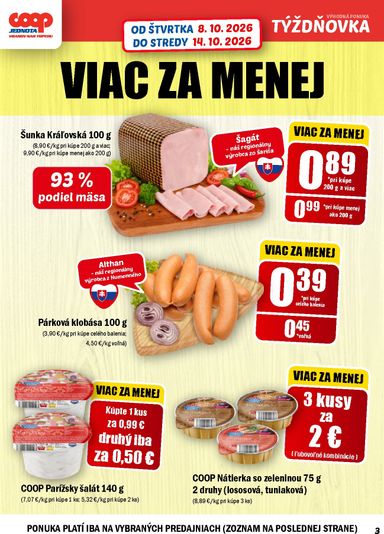 Leták COOP Jednota - COOP Jednota - Vranov nad Topľou od 08.10. do 14.10. - strana 3